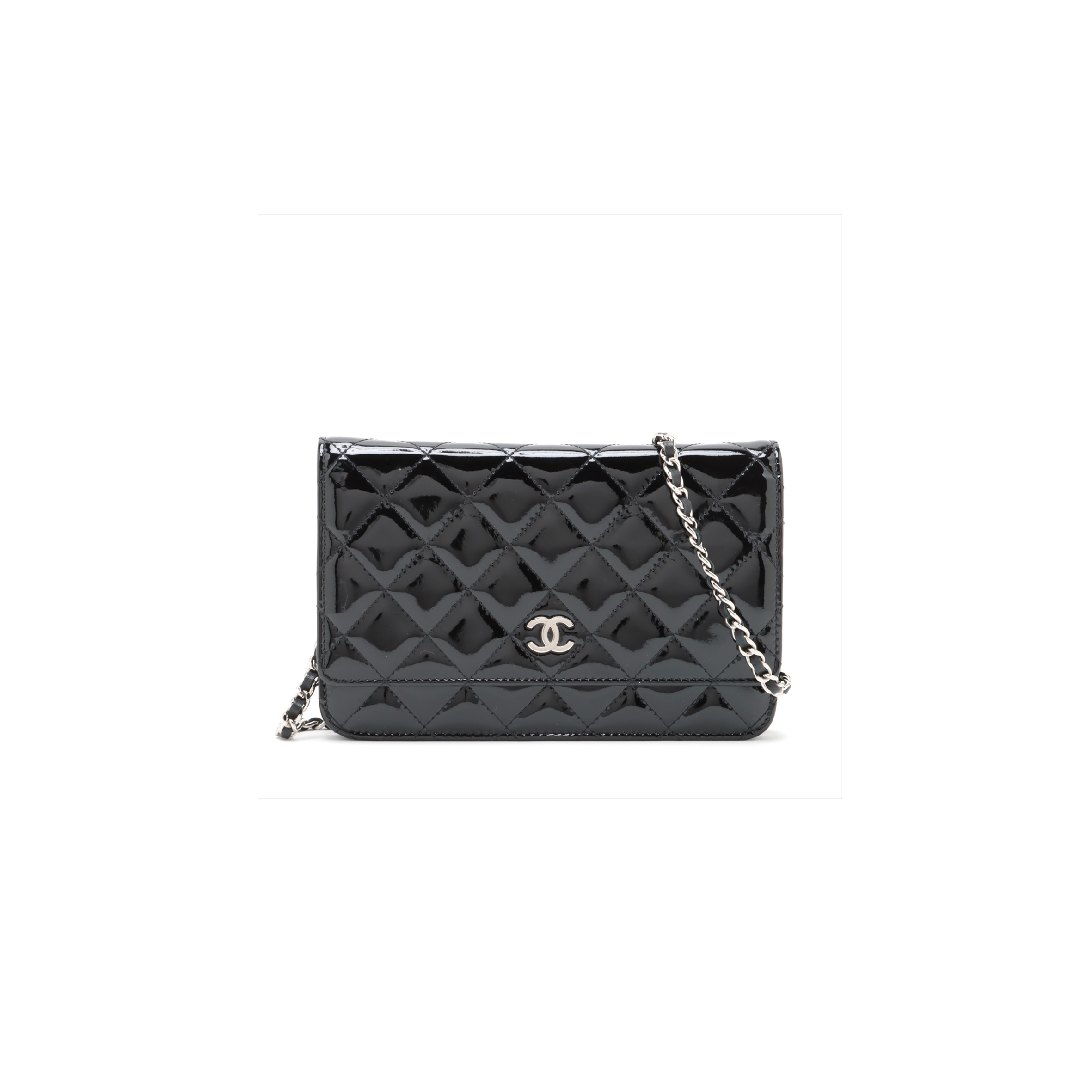 CHANEL MATELASSÉ PATENT LEATHER CHAIN WOC WALLET AP0250 (19*13*3cm)